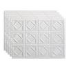 Fasade 18in x 24in Traditional 4 Gloss White Backsplash Panel 5pk view 1