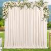 10ftx8ft Backdrop Curtains Polyester Backdrop Curtain Ivory Backdrop Drapes for Cloth Ceremony Wedding Backdrop Fabric 2 Packs 5ftx8ft Outdoor Decoration view 1