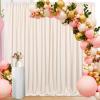 10ftx8ft Backdrop Curtains Polyester Backdrop Curtain Ivory Backdrop Drapes for Cloth Ceremony Wedding Backdrop Fabric 2 Packs 5ftx8ft Outdoor Decoration view 2