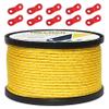 HIKEMAN 50m Reflective Guyline Solid Braid Nylon Camping Rope with Aluminum Adjuster Cord Tensioner Tent Accessory for Outdoor Travel,Hiking,Backpacking and Water Activities (Yellow, 3mm) view 1