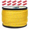 HIKEMAN 50m Reflective Guyline Solid Braid Nylon Camping Rope with Aluminum Adjuster Cord Tensioner Tent Accessory for Outdoor Travel,Hiking,Backpacking and Water Activities (Yellow, 4mm) view 1