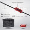 HIKEMAN 50m Reflective Guyline Solid Braid Nylon Camping Rope with Aluminum Adjuster Cord Tensioner Tent Accessory for Outdoor Travel,Hiking,Backpacking and Water Activities (Red, 5mm) view 2