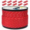 HIKEMAN 50m Reflective Guyline Solid Braid Nylon Camping Rope with Aluminum Adjuster Cord Tensioner Tent Accessory for Outdoor Travel,Hiking,Backpacking and Water Activities (Red, 4mm) view 1