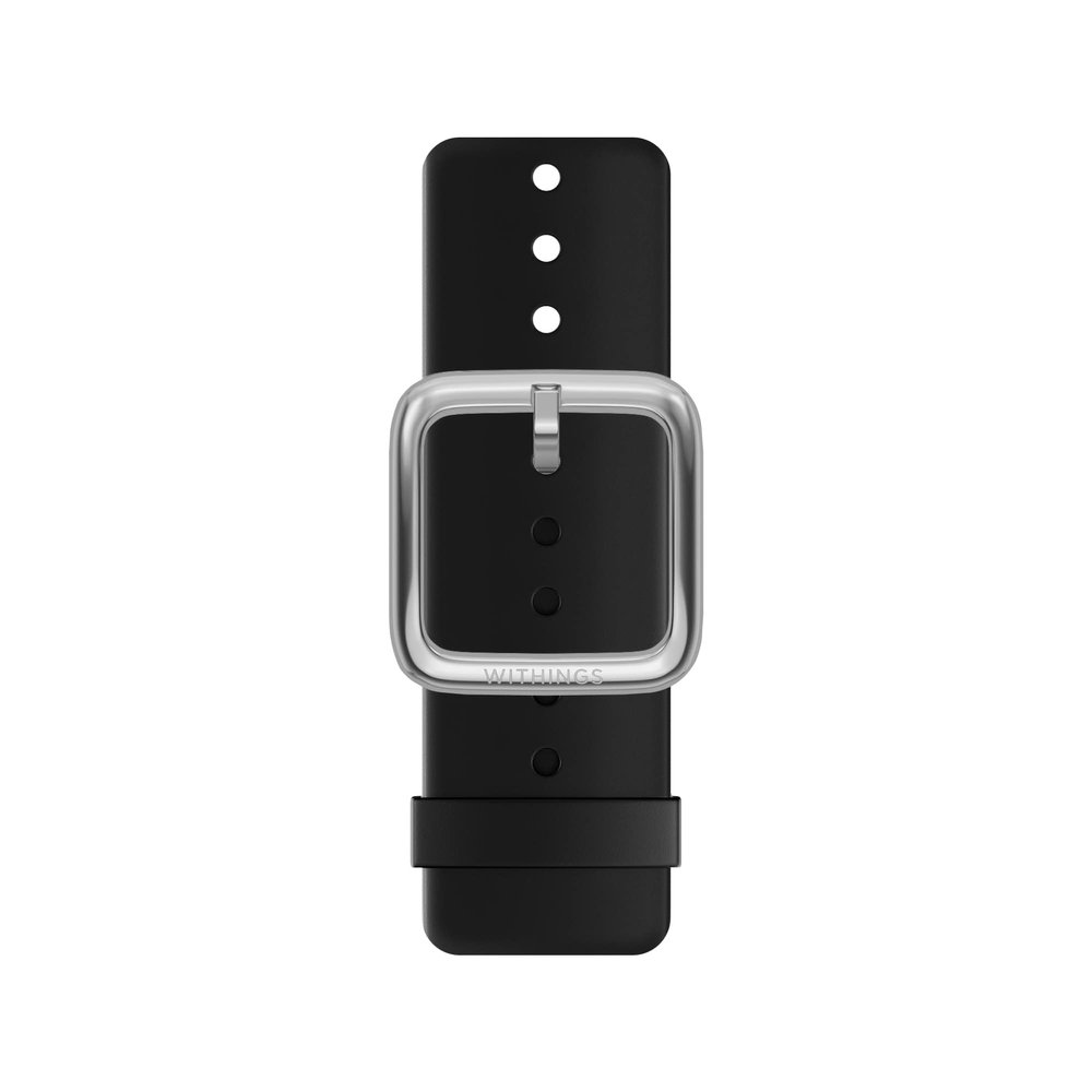 Withings Premium Sport Fluoroelastomer Wristband for Steel HR, Steel HR Sport, Move ECG, Move, Steel, and ScanWatch, Black, 18mm