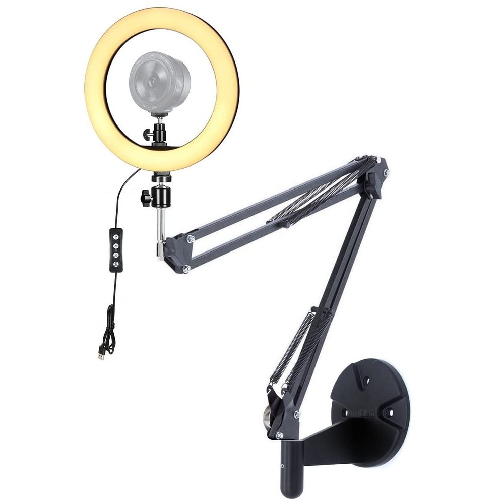 Kiyo pro Webcam Ring Light Wall Holder,10'' Streaming Light with Wall Folding Mount Compatible with Razer Kiyo,Kiyo Pro,Kiyo X Webcams Black