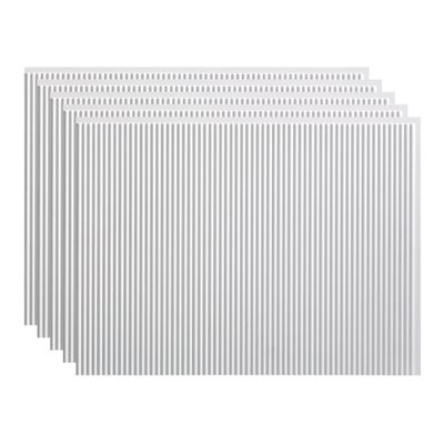 Fasade 18in x 24in Rib Matte White Backsplash Panel 5pk