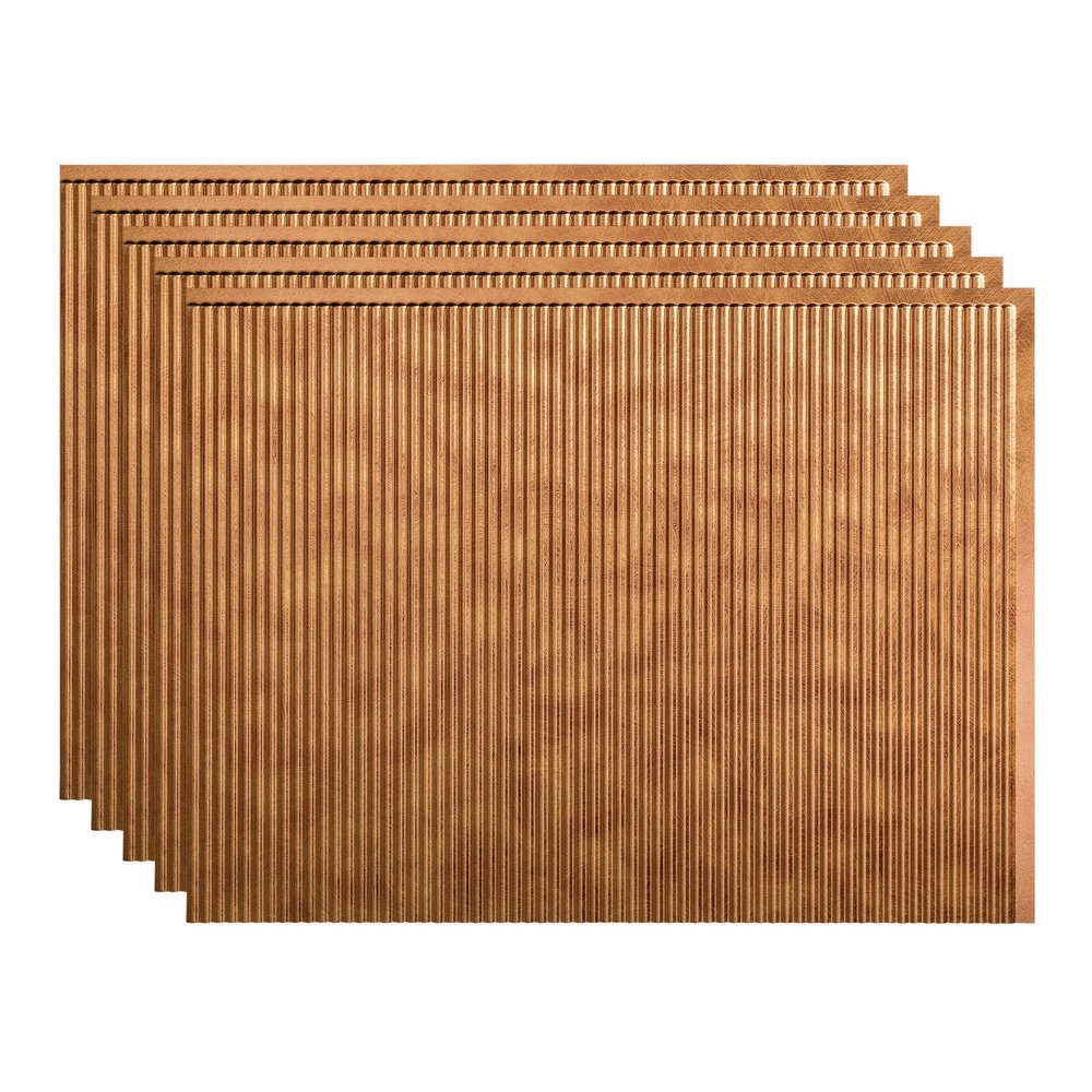 Fasade 18in x 24in Rib Antique Bronze Backsplash Panel 5pk