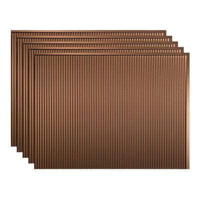 Fasade 18in x 24in Rib Oil Rubbed Bronze Backsplash Panel 5pk
