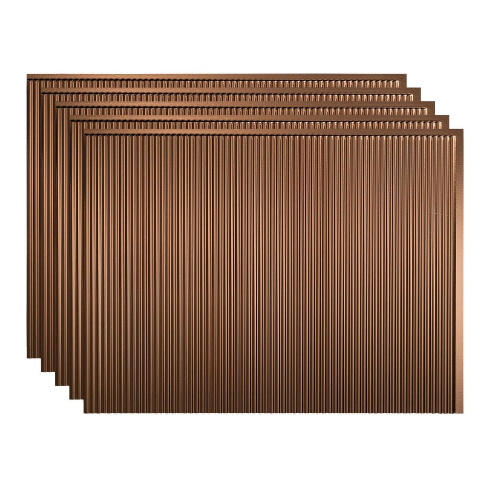 Fasade 18in x 24in Rib Oil Rubbed Bronze Backsplash Panel 5pk