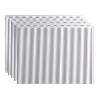 Fasade 18in x 24in Rib Gloss White Backsplash Panel 5pk
