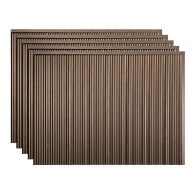 Fasade 18in x 24in Rib Argent Bronze Backsplash Panel 5pk