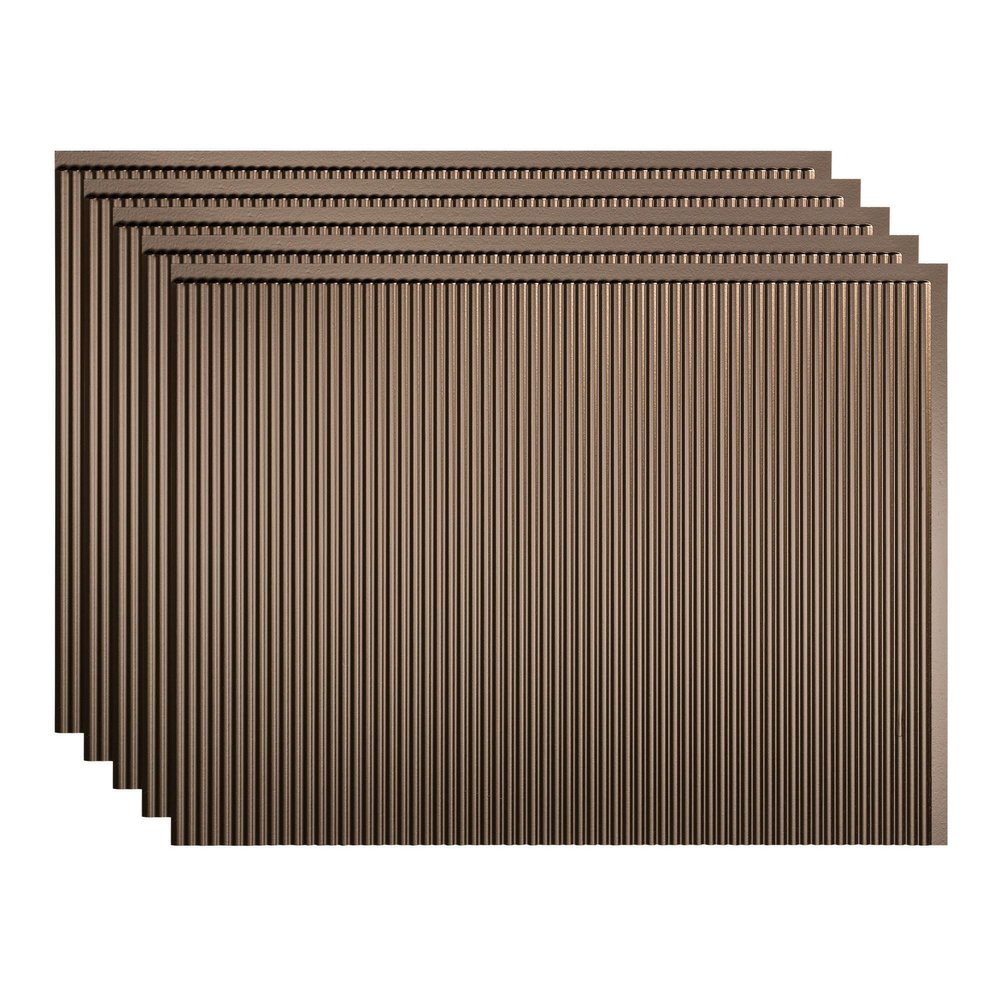 Fasade 18in x 24in Rib Argent Bronze Backsplash Panel 5pk