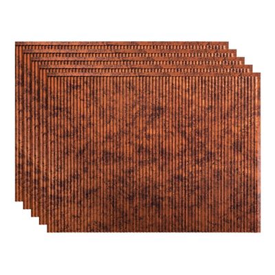 Fasade 18in x 24in Rib Moonstone Copper Backsplash Panel 5pk