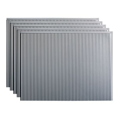 Fasade 18in x 24in Rib Argent Silver Backsplash Panel 5pk