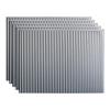 Fasade 18in x 24in Rib Argent Silver Backsplash Panel 5pk view 1