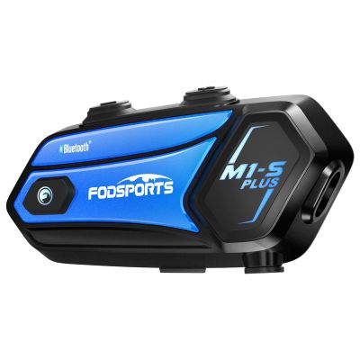 Fodsports M1-S Plus Motorcycle Bluetooth Headset with Customized HRSQS Speakers, One-Click Pairing, Microphone Mute, FM, Helmet Intercom up to 10 Riders with Music Sharing, Wonderful Sound, 1 Pack