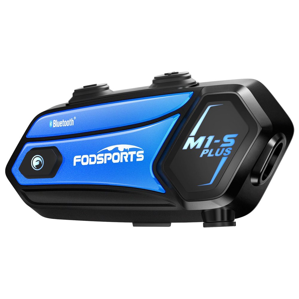 Fodsports M1-S Plus Motorcycle Bluetooth Headset with Customized HRSQS Speakers, One-Click Pairing, Microphone Mute, FM, Helmet Intercom up to 10 Riders with Music Sharing, Wonderful Sound, 1 Pack