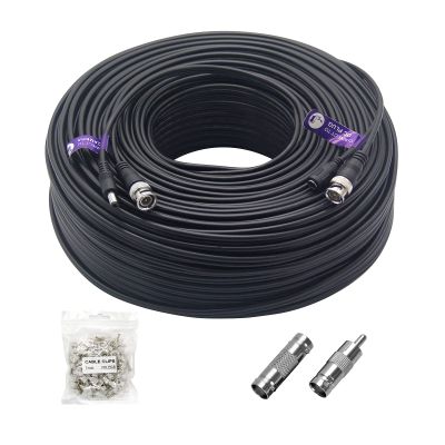 Anlink 300Ft (91 Meters) 4K 8MP 5MP 2MP 1080P BNC Video and Power Cable, Mini RG59 Wire for CCTV Security Camera Systems, with BNC Connector, RCA Adapter, Cable Clips