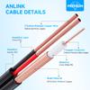 Anlink 300Ft (91 Meters) 4K 8MP 5MP 2MP 1080P BNC Video and Power Cable, Mini RG59 Wire for CCTV Security Camera Systems, with BNC Connector, RCA Adapter, Cable Clips view 4