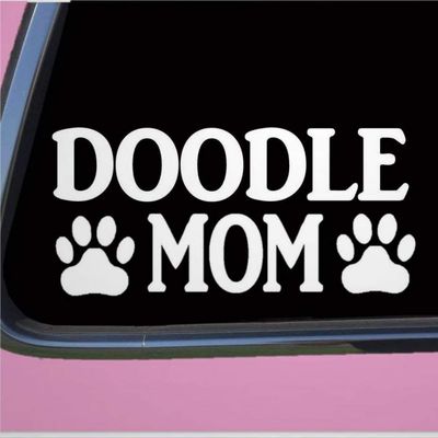 Doodle Mom Ticker Double Labradoodle Goldendoodle Stickers Car Decal Window Decal Vinyl Decal Die Cut Decals Funny Laptop Stickers Bumper Stickers Gift