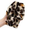 LCHDA Rabbit Case for Samsung Galaxy A11, Cute 3D Bunny Ears Soft Furry Hairball Fuzzy Warm Winter Faux Fur Plush Fluffy Flexible TPU Bumper Women Girls Protective Skin Cover - Leopard Beige view 1
