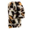 LCHDA Rabbit Case for Samsung Galaxy A11, Cute 3D Bunny Ears Soft Furry Hairball Fuzzy Warm Winter Faux Fur Plush Fluffy Flexible TPU Bumper Women Girls Protective Skin Cover - Leopard Beige view 3