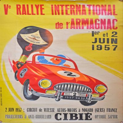 Rallye International Armagnac 1957 Poster Reproduction / Format 50 x 70 cm Paper 300 g Digital HD Possible to Visit Us (Shop: Display.FR)