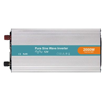 TGHY 2000W Pure Sine Wave Power Inverter, 12V/24V/48V/60V DC to AC, with 2 AC Outlets and 5V USB Port, for RV Car Boat Home Solar Power,24v dc to 220v ac