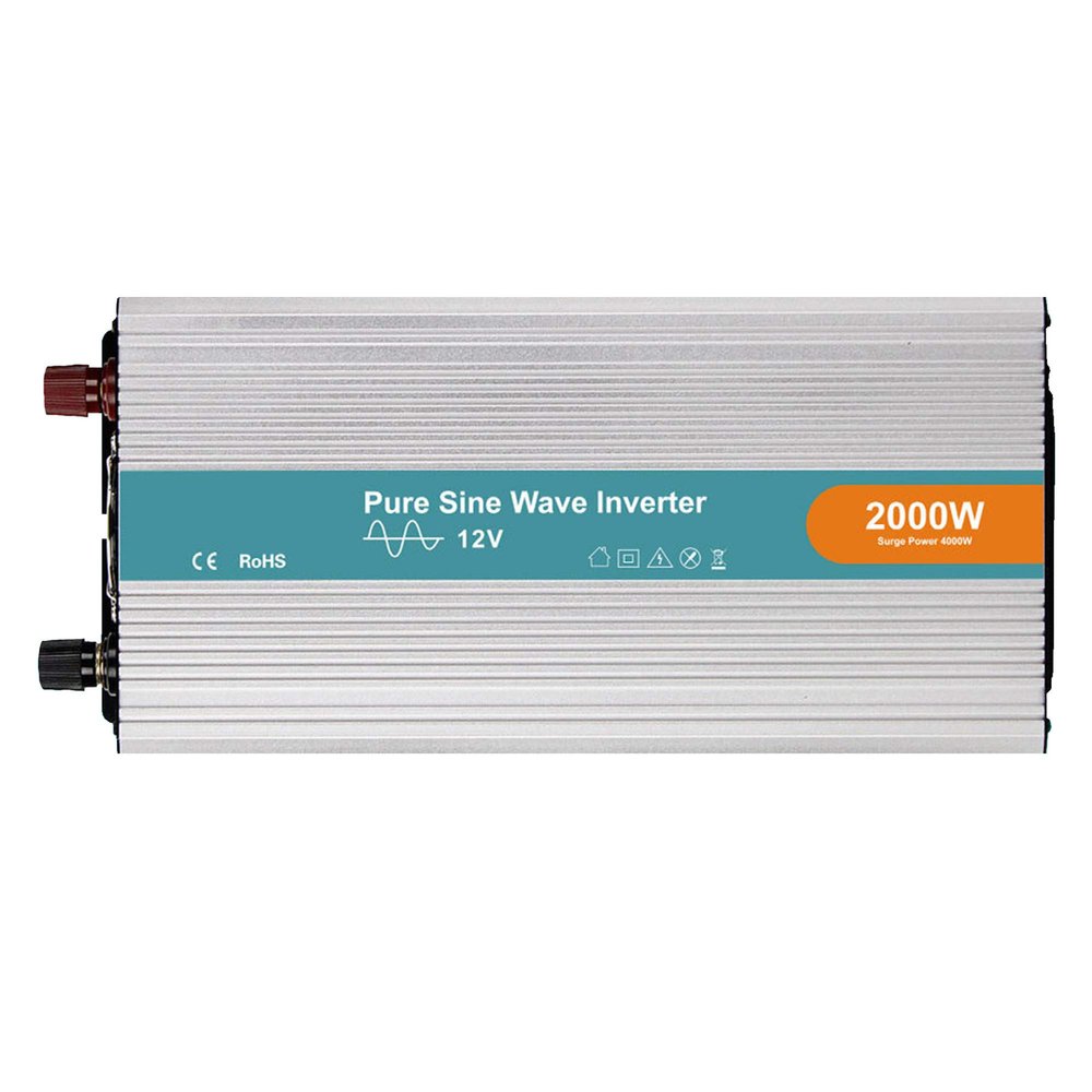 TGHY 2000W Pure Sine Wave Power Inverter, 12V/24V/48V/60V DC to AC, with 2 AC Outlets and 5V USB Port, for RV Car Boat Home Solar Power,24v dc to 220v ac