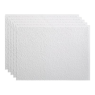 Fasade 18in x 24in Hammered Matte White Backsplash Panel 5pk