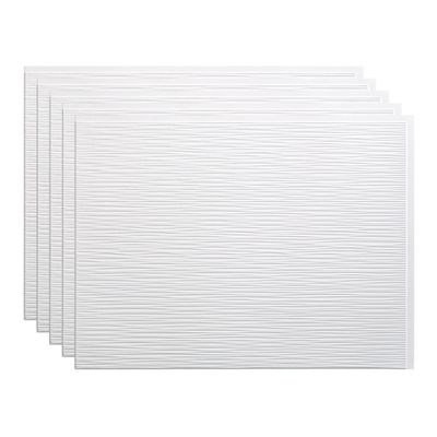 Fasade 18in x 24in Ripple Matte White Backsplash Panel 5pk