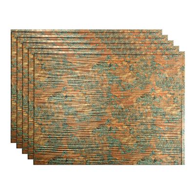 Fasade 18in x 24in Ripple Copper Fantasy Backsplash Panel 5pk