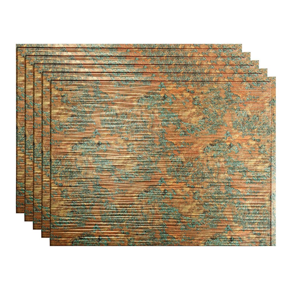 Fasade 18in x 24in Ripple Copper Fantasy Backsplash Panel 5pk