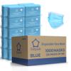 Disposable Face Masks - 1,000 PCS - for Home & Office - Breathable & Comfortable Filter (50 Count (Pack of 20), Blue) view 1