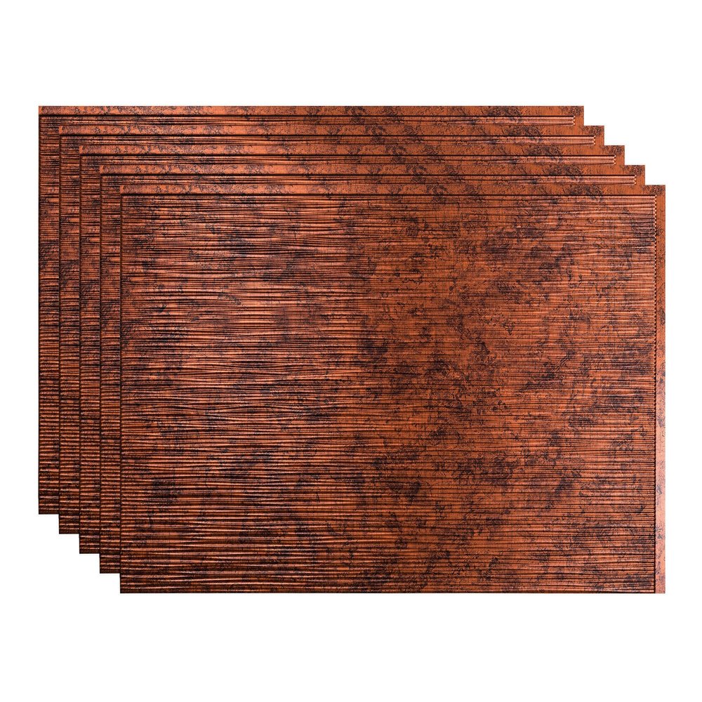 Fasade 18in x 24in Ripple Moonstone Copper Backsplash Panel 5pk