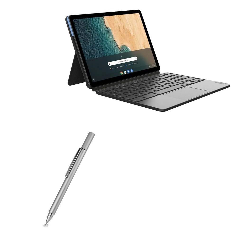 BoxWave Stylus Pen Compatible with Lenovo Chromebook Duet - FineTouch Capacitive Stylus, Super Precise Stylus Pen - Metallic Silver