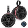 Pyle 2-Way Waterproof Off Road Speakers - 4" 800W Active Passive Marine Grade Wakeboard Tower RGB Speakers System w/Bluetooth Controller, Full Range Stereo Speaker for ATV/UTV Jeep Boat PLUTV48KBTR view 1