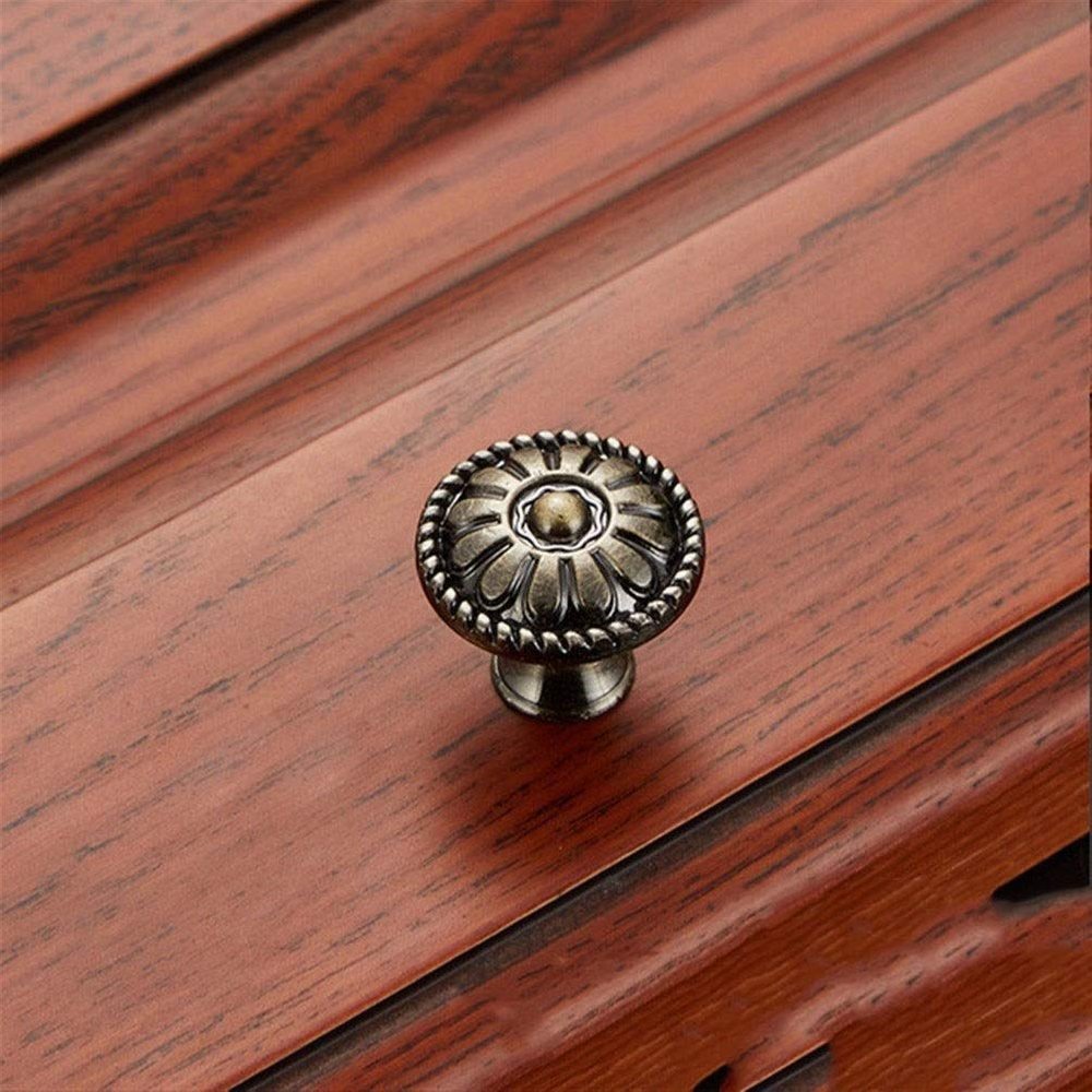 Geeyu Farmhouse Handles, Antique Handle Knob Furniture Handle Kitchen Cabinet Handle Drawer Handle Pulls Zinc Alloy Cupboard Handles European Handles (Color : 666S)