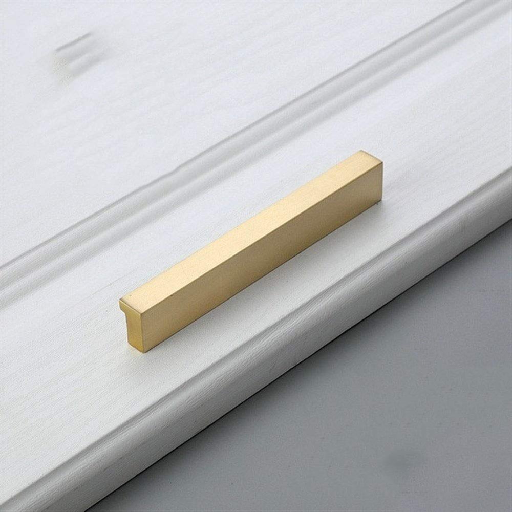 Geeyu Gold Cabinet Handles, Brass Furniture Handles Gold Cabinet Door Drawer Wardrobe Dresser Pulls Knobs Cabinet Pulls Kitchen Handle (Color : Pitch Size 96mm)