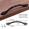 Geeyu Bathroom Cabinet Handles, Black Cabinet Pulls Drawer Handles Kitchen Knobs Hardware Drawer Furniture Parts Accessories Door Handle (Color : 9027 12.7cm) view 2