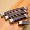 Geeyu File Cabinet Handles, Zinc Alloy Leather Handles for Furniture Cabinet Knobs Chest Drawer Suitcase Handle and Pulls Black Brown Kitchen Handles (Color : Black 128mm) view 3