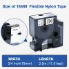 18489 Replace for Dymo Rhino 5200 4200 Label Tape 3/4 Rhino Industrial Flexible Nylon Compatible with Rhino 4200,5200,5000,6000 Label Maker Refills A18489, 3/4'' x 11.5', Black on White, 4 Pack view 3