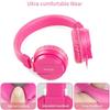 gorsun Kids Headphones, Lightweight Stereo Wired Toddler Headphones, Adjustable Headband Children's Headset for Smartphones Computer Pad Earphones(Pink) view 2