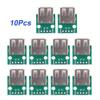 Nunafey 10pcs USB Type A Female Socket Board, Micro USB Board 2.54Mm Pitch Adapter Connector USB to Dip for DIY USB Power Supply, Breadboard Design view 4