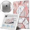 DuraSafe Cases for iPad PRO 12.9 Inch 2017 2nd Generation [ Pro 12.9 2 ] Printed Slim Lightweight Protective PC Dual Angle Stand Clear Flip Back Cover - Marble Pink view 1