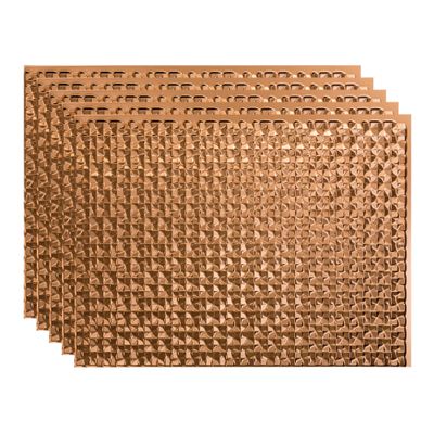 Fasade 18in x 24in Terrain Polished Copper Backsplash Panel 5pk