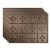 Fasade 18in x 24in Fleur-de-lis Argent Bronze Backsplash Panel 5pk view 1