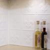 Fasade 18in x 24in Fleur-de-lis Matte White Backsplash Panel 5pk view 4