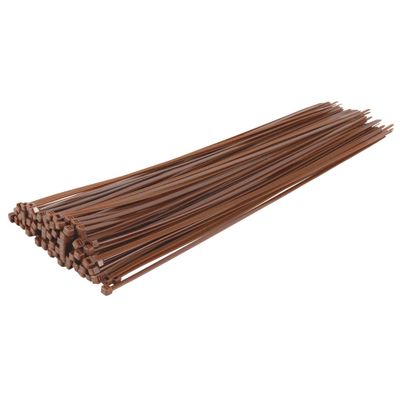 GTSE 14 Inch Brown Zip Ties, 100 Pack, 50lb Strength, UV Resistant Long Nylon Cable Ties, Self-Locking 14" Tie Wraps
