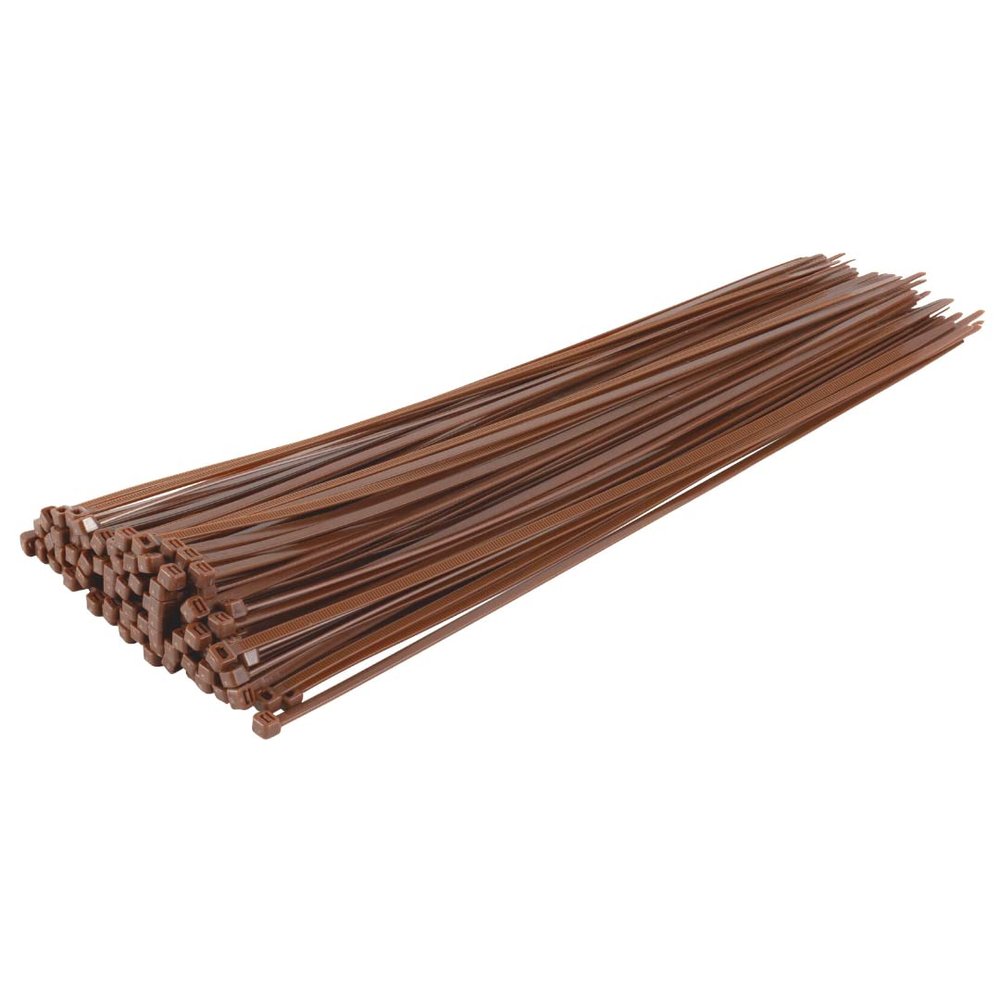 GTSE 14 Inch Brown Zip Ties, 100 Pack, 50lb Strength, UV Resistant Long Nylon Cable Ties, Self-Locking 14" Tie Wraps